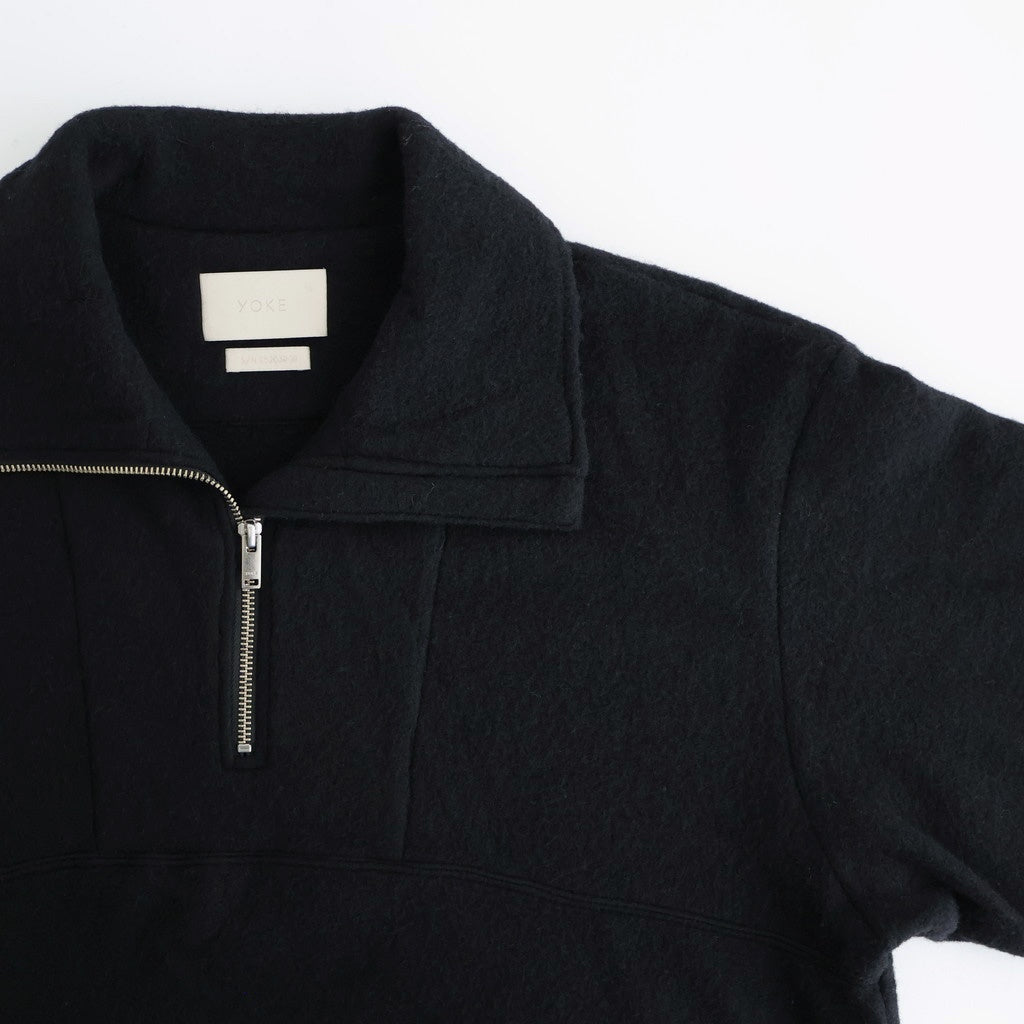 Wool Fleece Half Zip Pullover #BLACK [YK25FW01090B]