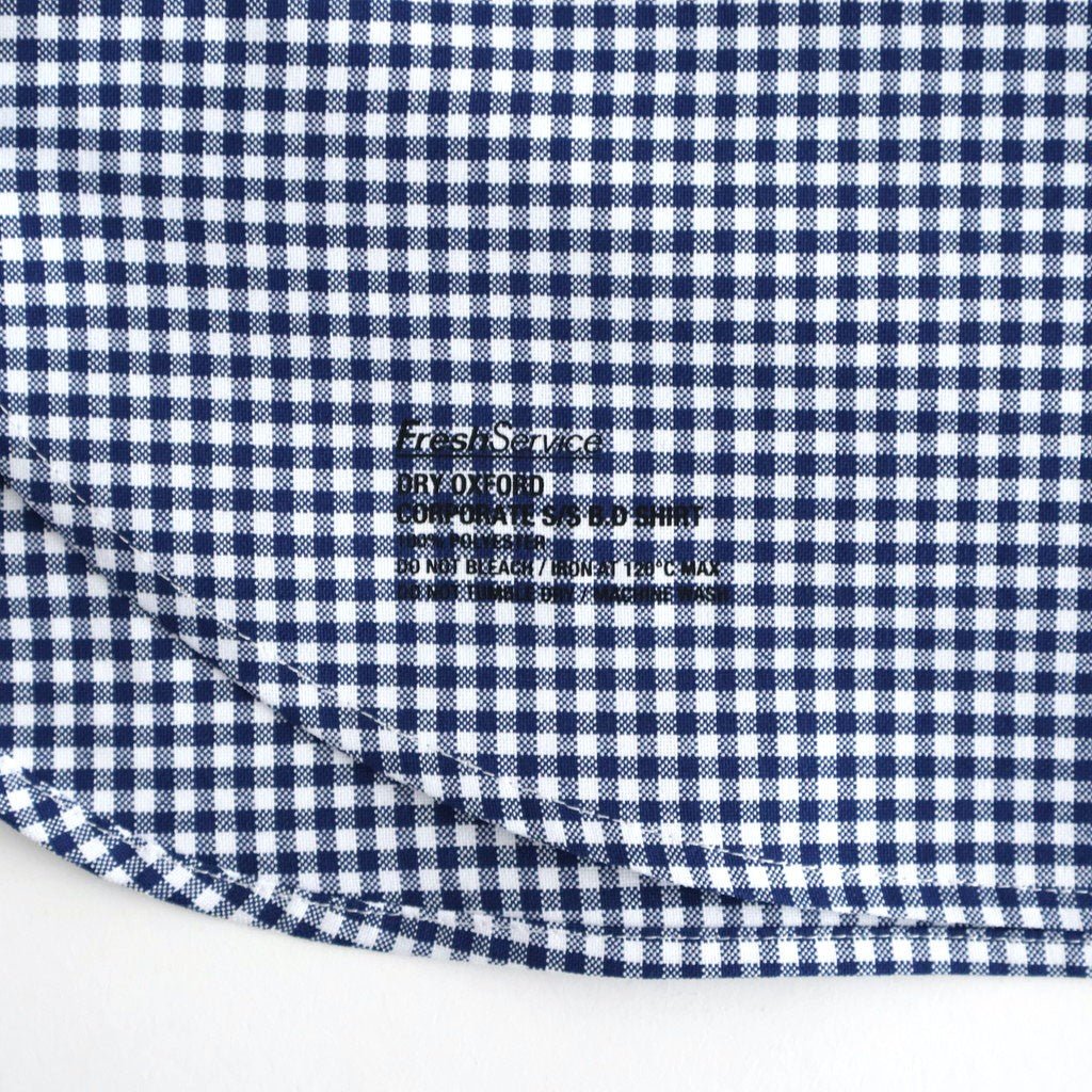 DRY OXFORD CORPORATE S/S B.D SHIRT #NAVY PLAID [FSC262-50043B]