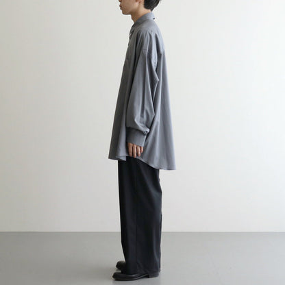 Silicon Poplin Oversized Regular Collar Shirt #GRAY [GM243-50144]