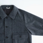HAIRY WOOL MOHAIR CHAMBRAY BLOUSON #DARK GRAY [A26AB01WB]