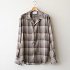 OMBRE OPEN COLLAR SHIRT #ECRU X GRAY [26440501]