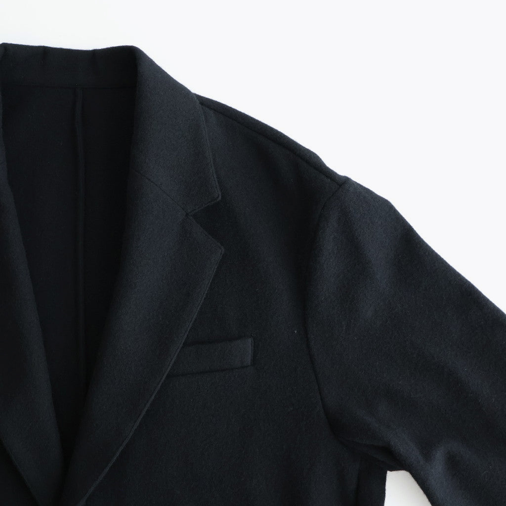 WOOL/CASHMERE FLEECE SINGLE BREASTED JACKET #BLACK [ST.1268]