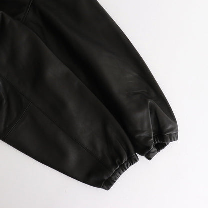 Sheep Leather Track Blouse #BLACK [GM243-30097]