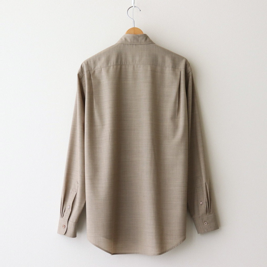SUPER FINE TROPICAL WOOL SHIRT #TOP LIGHT BROWN [A25SS01WT]