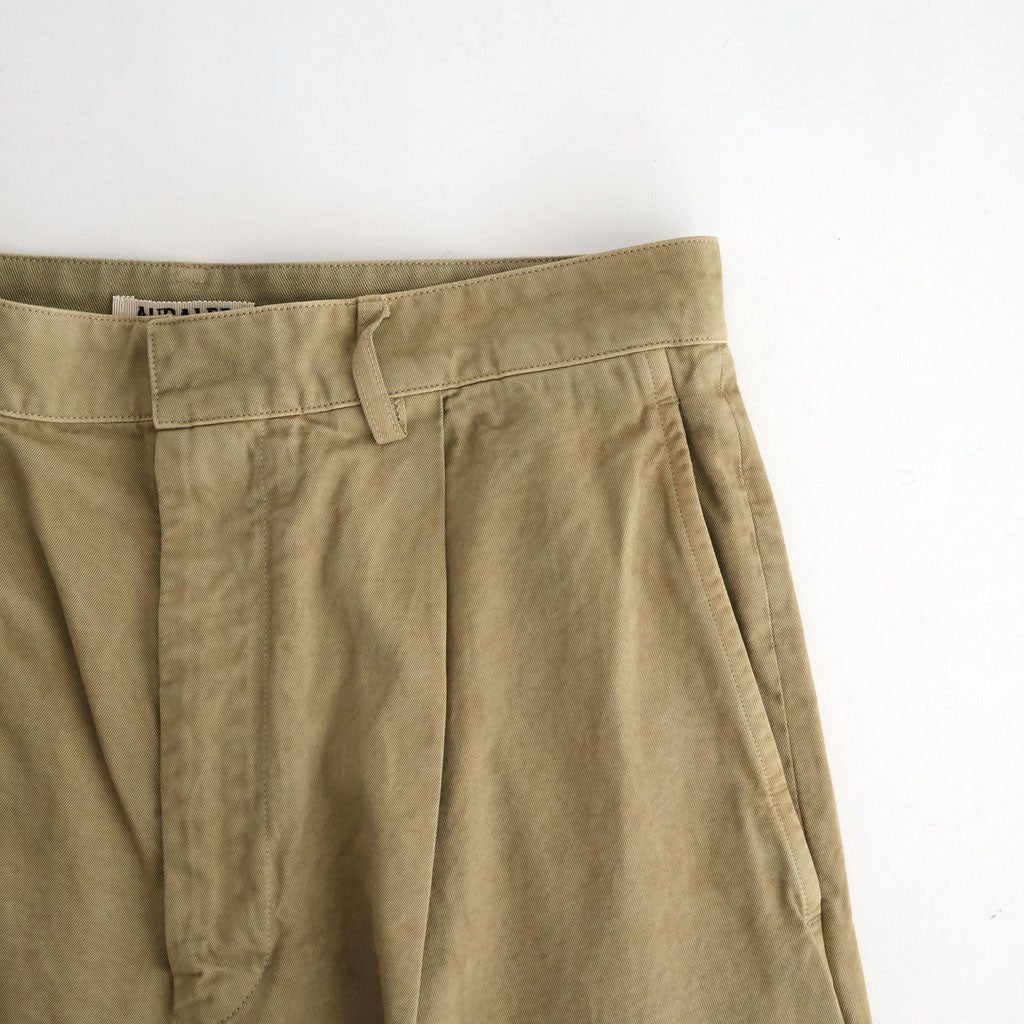 GARMENT-DYED FINX LIGHT CHINO ONE-TUCK WIDE PANTS #BEIGE [A26SP05LF]
