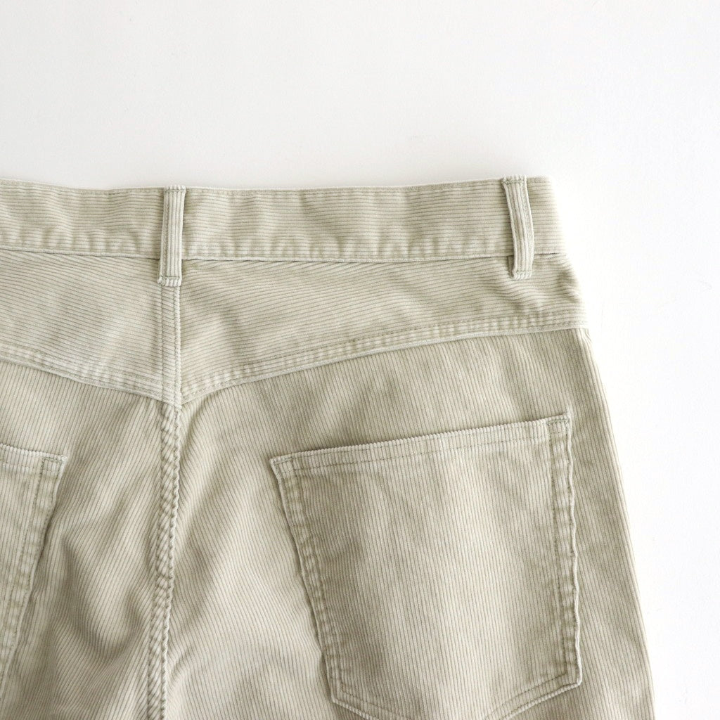 PIGMENT DYE FINX CORDUROY WIDE 5P PANTS #WHITE KHAKI [A25SP01PD]