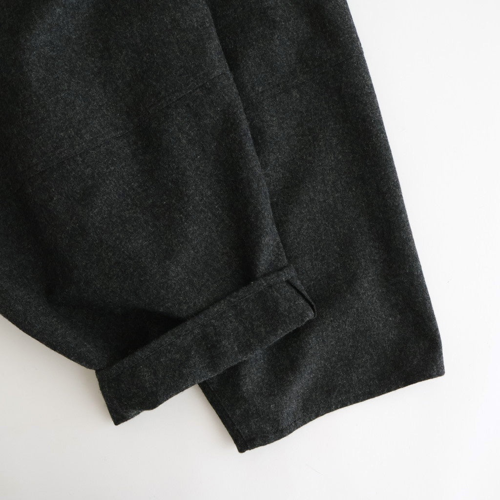 FSHGPT - ウールシーチング ・ ガーメントウォッシュ イージーパンツ #91 Dark Grey top [SN_FR1604PF]