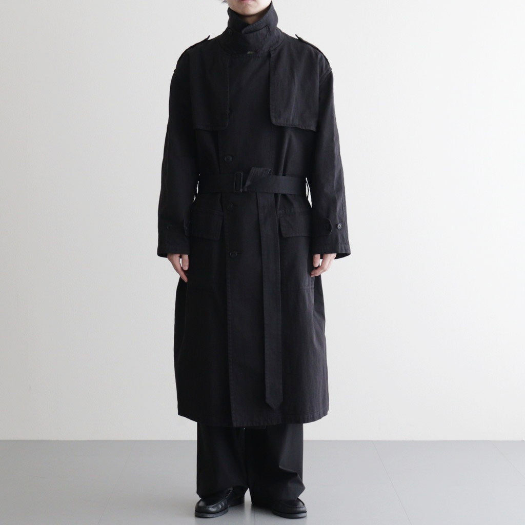 GARMENT-DYED TEXTURED CHINO COAT #BLACK [A26SC01MC] - ciacura 三重