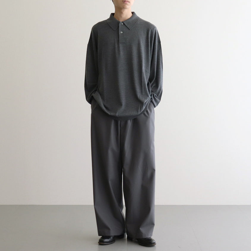 High Gauge Knit Oversized L/S Polo #GRAY [GM243-80315B]