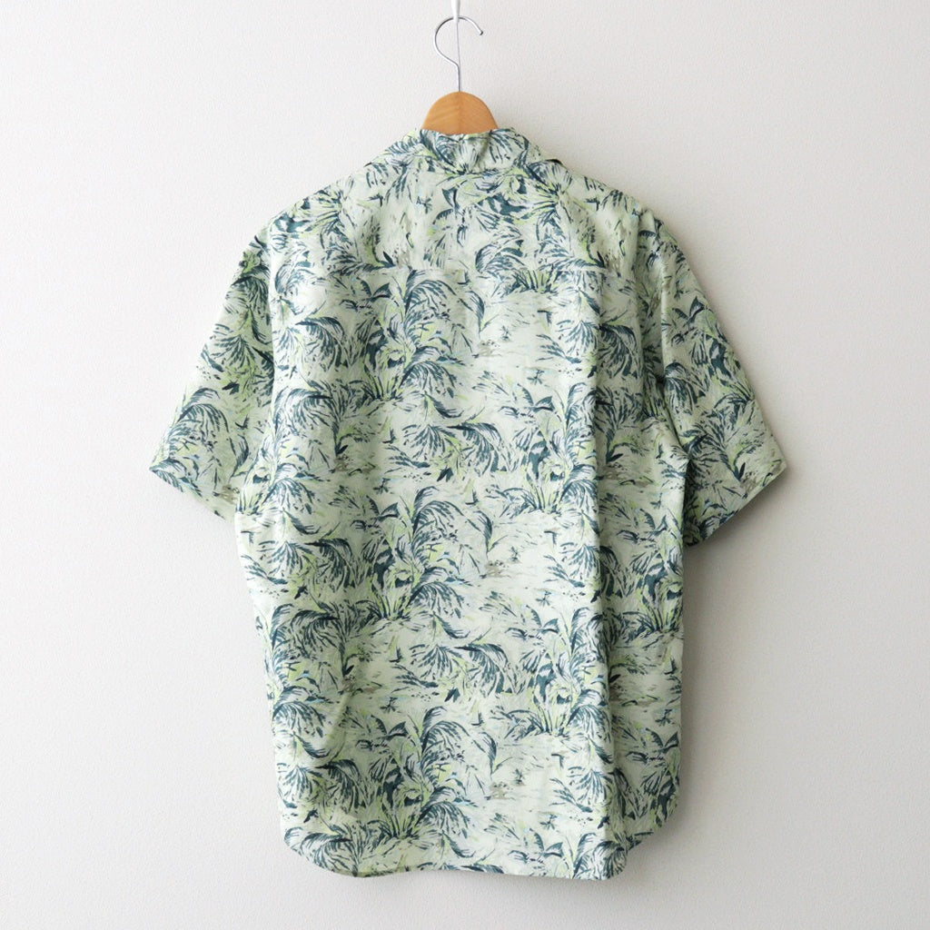 PRINTED AIRY SILK HALF-SLEEVED SHIRT #PALE GREEN [A26SS01AP