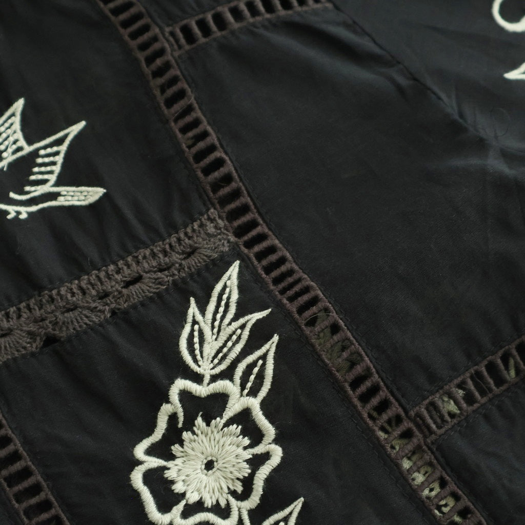 Embroidery Patchwork Shirts #BLK [12610428]