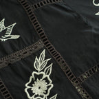 Embroidery Patchwork Shirts #BLK [12610428]
