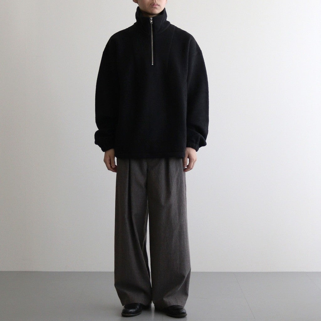 WOOL FREECE HALF ZIP PULLOVER #BLACK [YK24FW0801B]