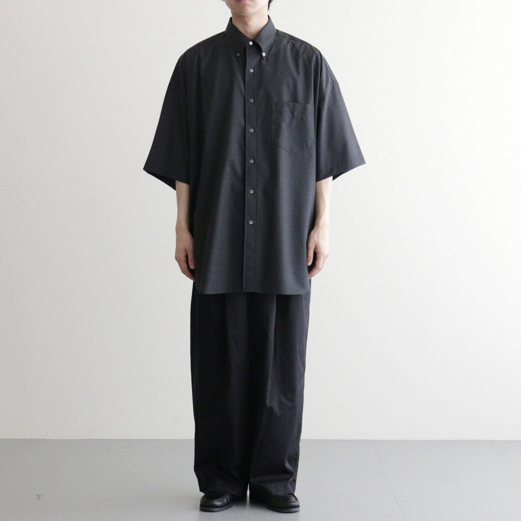 Fine Wool Heather Oversized S/S B.D. Shirt #CHARCOAL [GM261-50319]