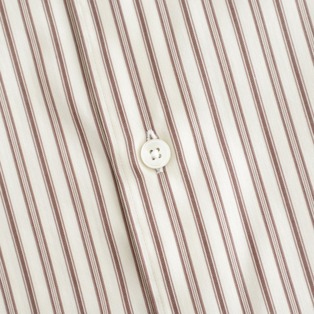 COTTON SILK STRIPE SHIRT #RED BROWN STRIPE [A26AS03CS]