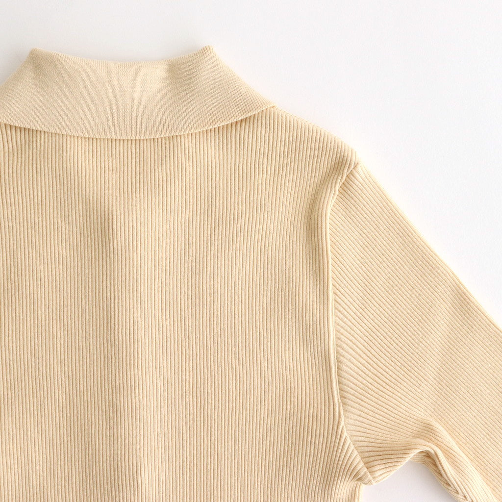 COTTON HIGH GAUGE RIB KNIT POLO #YELLOW [A00P01HR]