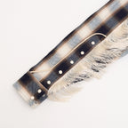 INDIGO COTTON OMBRE PLAID WESTERN BLOUSE #INDIGO&BROWN [23AWSH12]