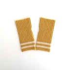 STRIPE SEAMLESS HAND WARMER ”MERINO LAMBS WOOL” #YELLOW [R5092-AW25]