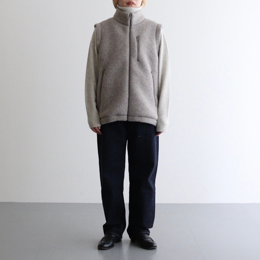 WOOL FLEECE VEST #natural l.gray [14452]