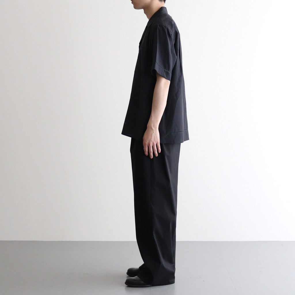 EMBROIDAREY OPEN COLLAR SHIRT #BLACK [YK25SS0938SH] – ciacura