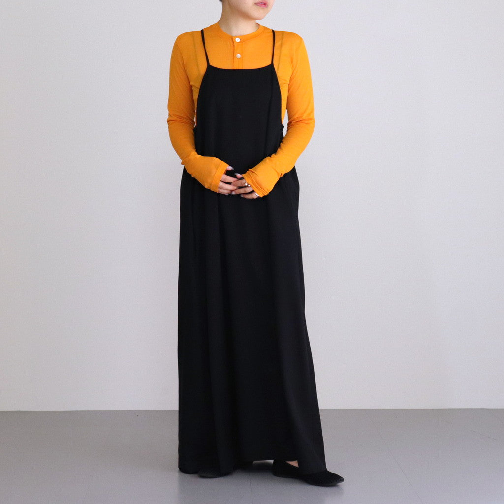 Viscose Wool Silk Gabardine Slip Dress #BLACK [GL241-60164]