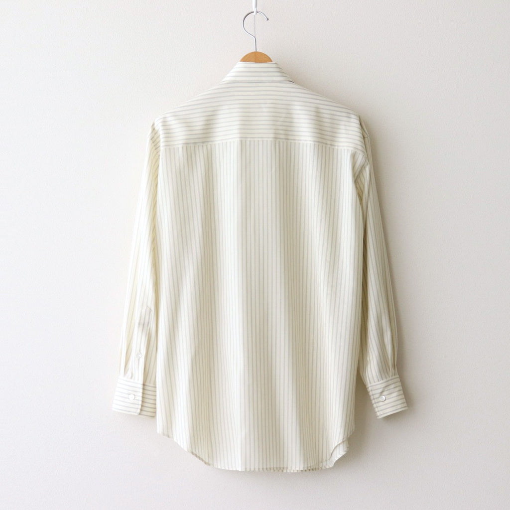 SUPER FINE WOOL STRIPE SHIRT #IVORY STRIPE [A25SS02WW]
