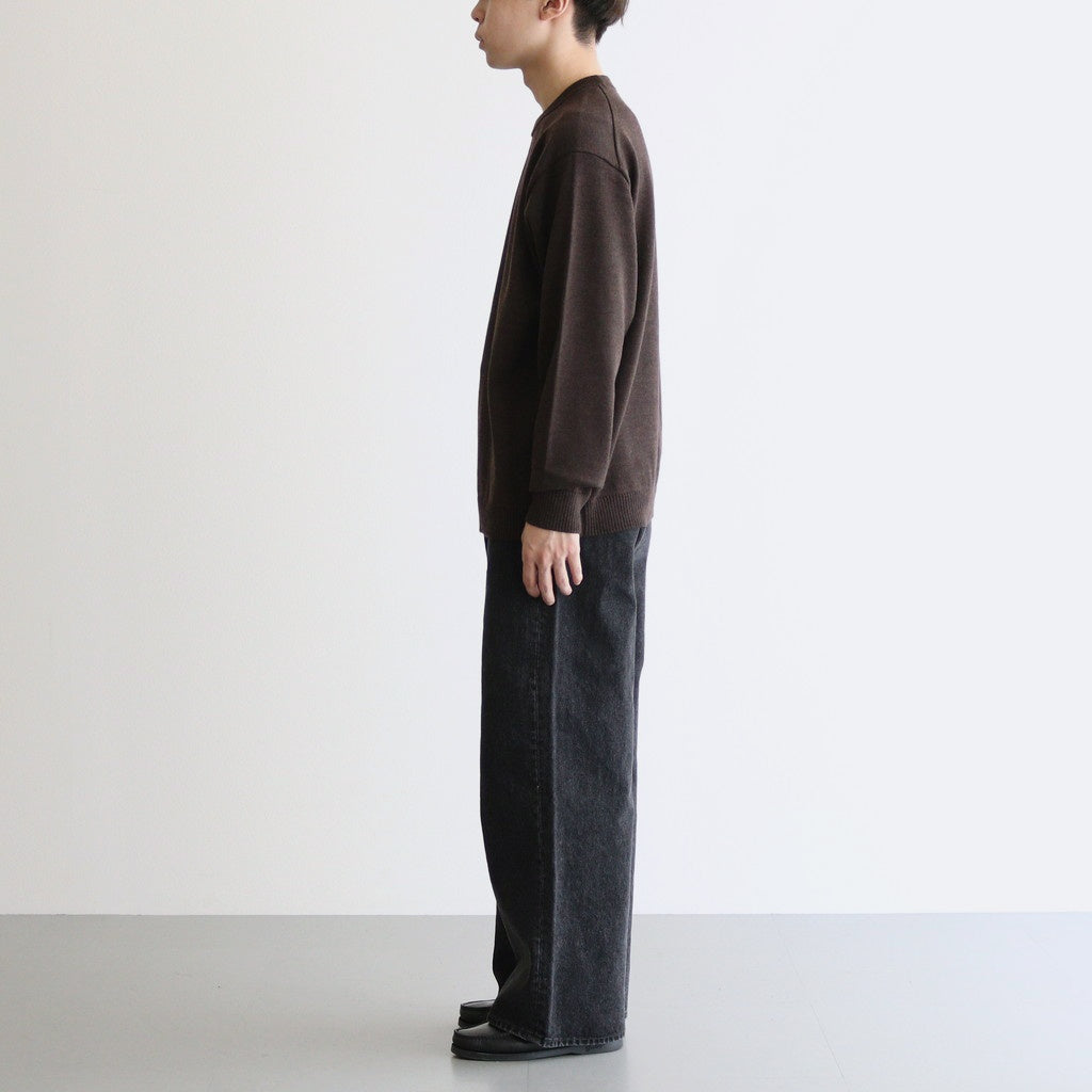 WOOL WASHI CREWNECK SWEATER #BROWN TOP [KRAGGW0102]