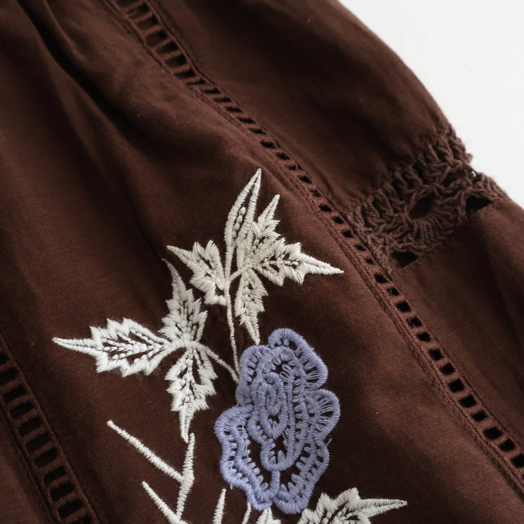 Embroidery Patchwork Trousers #BUG [12610719]