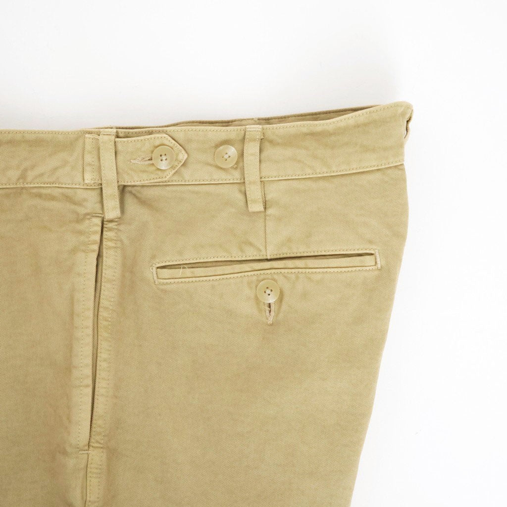 GARMENT-DYED FINX CHINO ONE-TUCK WIDE PANTS #LIGHT BEIGE [A26AP01CP]