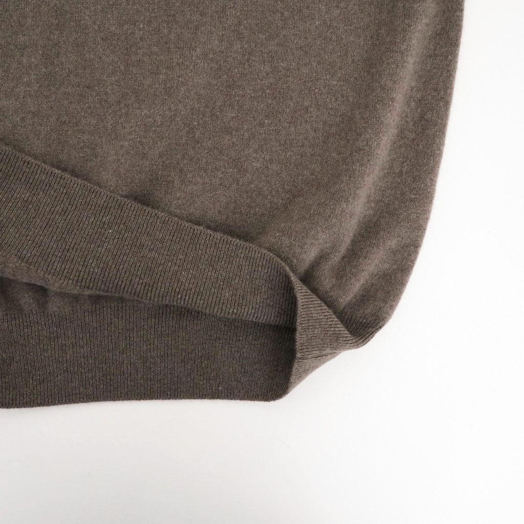 PURE CASHMERE KNIT POLO LS #TAUPE [ST.1630]