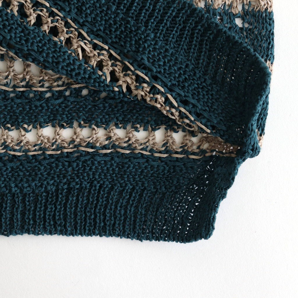 BORDER MESH KNIT SKIPPER POLO SHIRT #PEACOCK GREEN [YK25SS001010S]