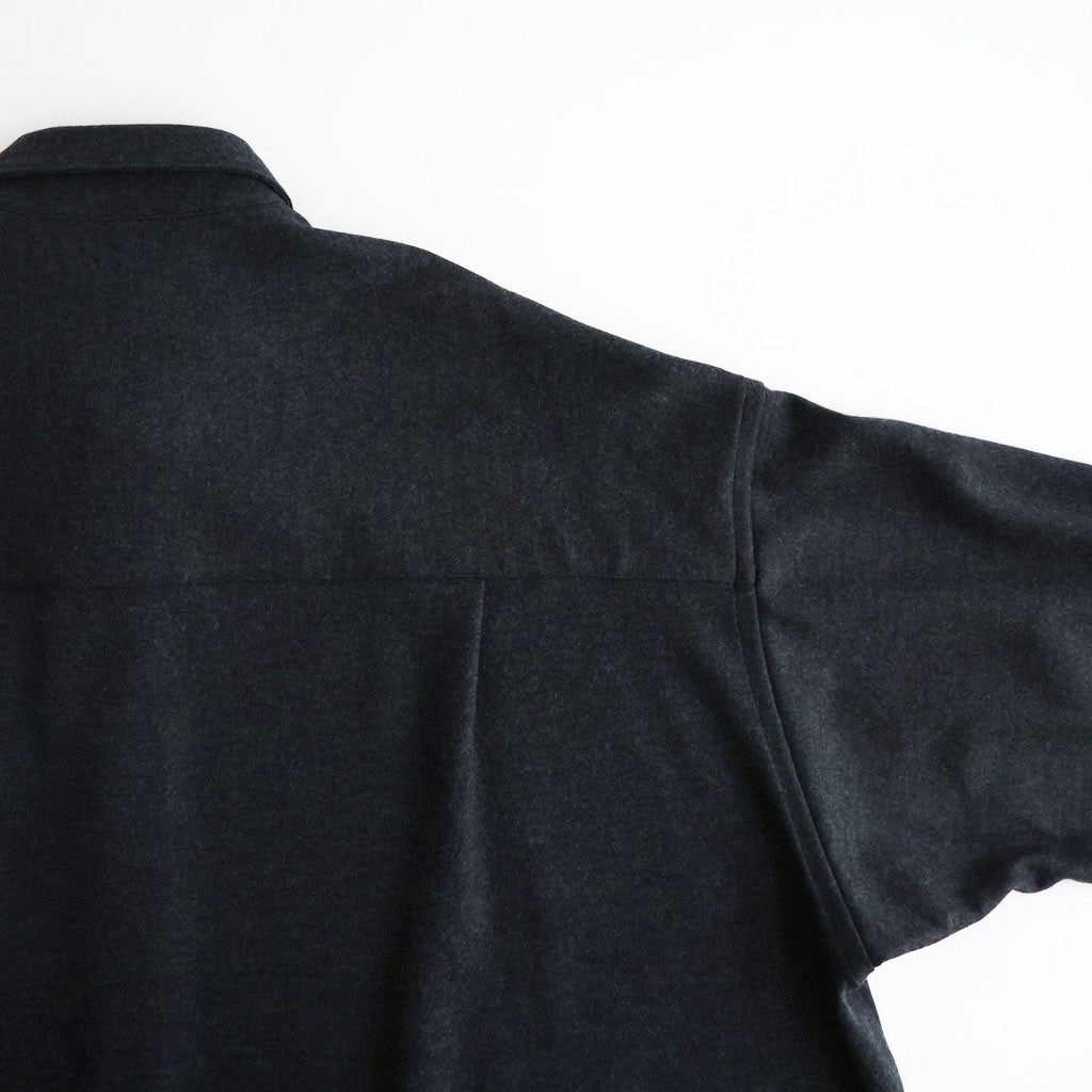 Wool Smooth Flannel Oversized Regular Collar Shirt #GRAY [GU263-50521B]