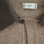 Leather-Trimmed Skipper Sweater #Beige [YK26FW01380S]