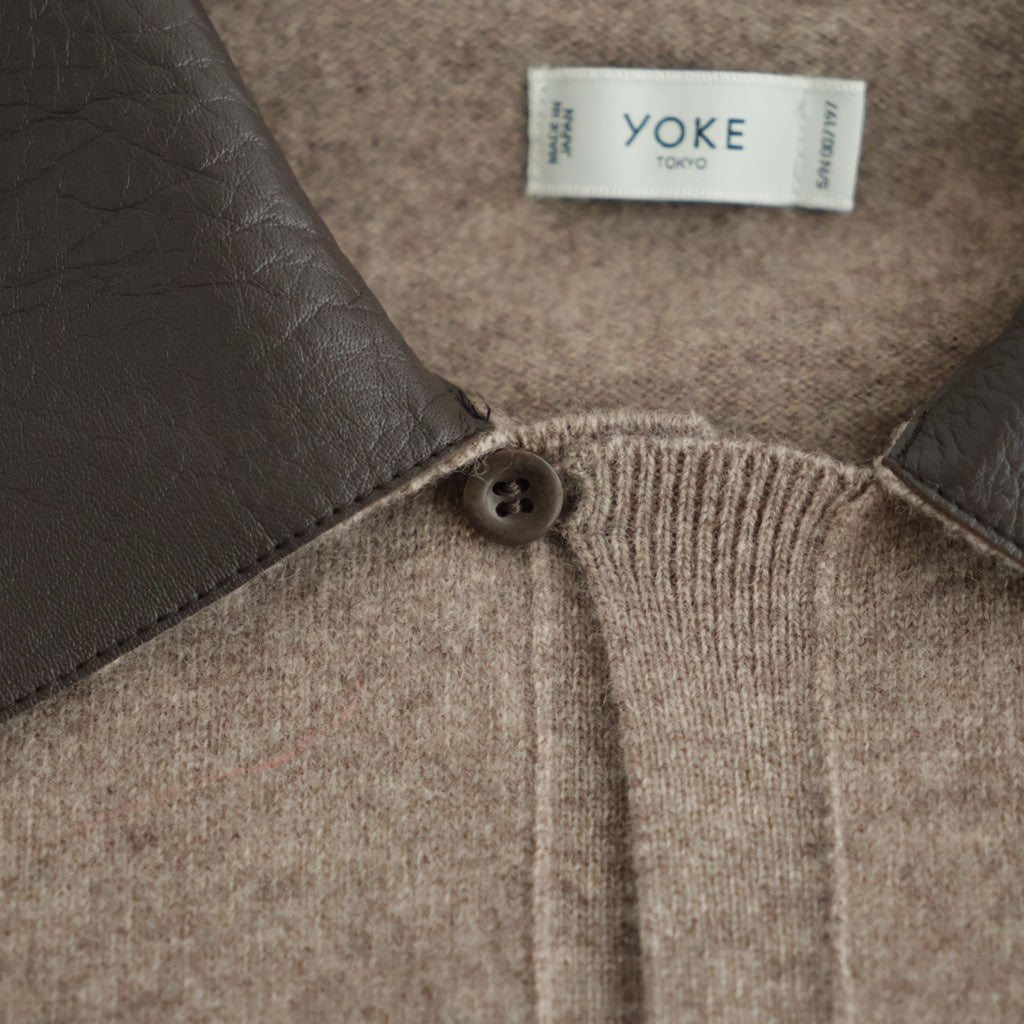 Leather-Trimmed Skipper Sweater #Beige [YK26FW01380S]