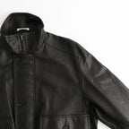 TEXTURED LAMB LEATHER BLOUSON #BLACK [A26AB01BL]