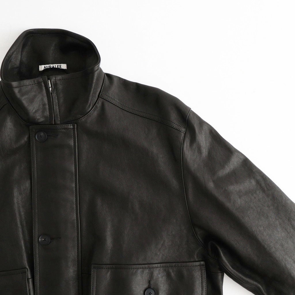 TEXTURED LAMB LEATHER BLOUSON #BLACK [A26AB01BL]