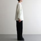 LUSTER PLAITING L/S TEE #IVORY PISTACHIO [A00P01GT]