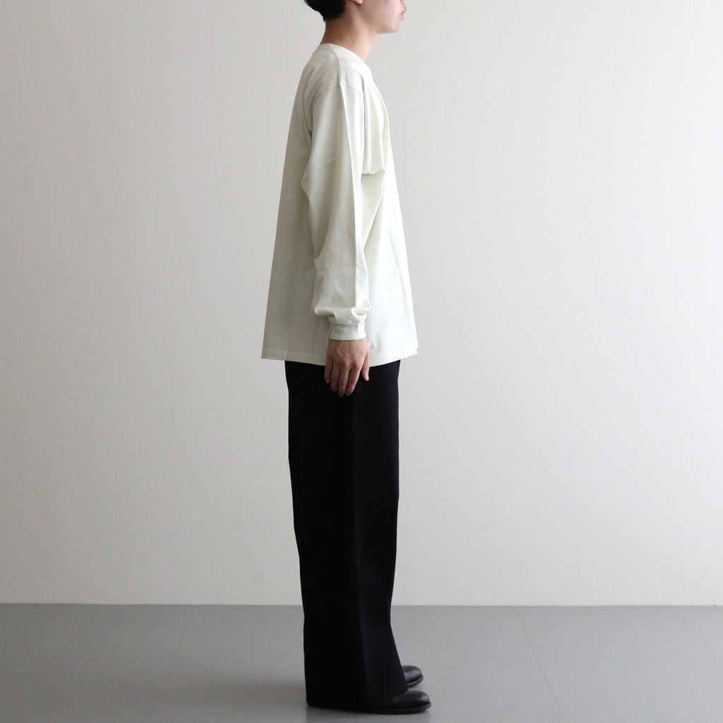 LUSTER PLAITING L/S TEE #IVORY PISTACHIO [A00P01GT]
