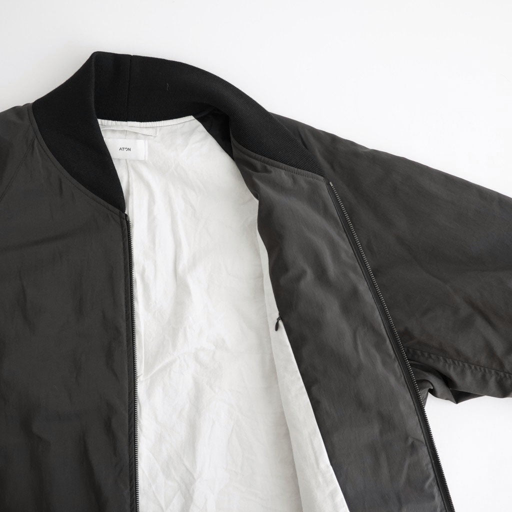 FIBRIL NYLON SATIN FLIGHT JACKET #CHARCOAL GRAY [JKAGLW0200]