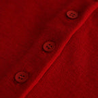 ROYAL WOOL CIRCULAR RIB HENRYNECK SWEATER #RED [KRAGCW0703]