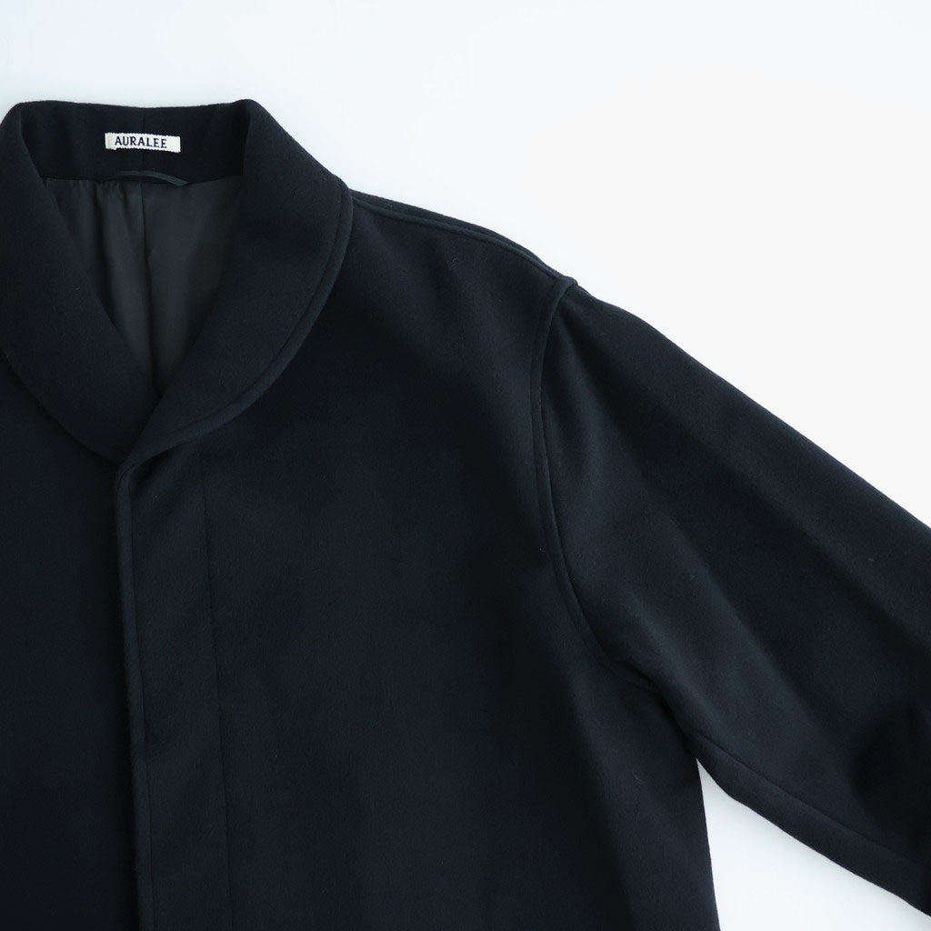 SUPER FINE WOOL MOSSER SHAWL COLLAR COAT #BLACK [A26AC02WM]