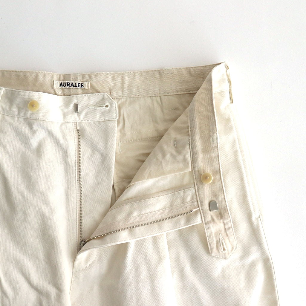 WASHED FINX CHINO ONE-TUCK PANTS #IVORY WHITE [A25SP02FC]