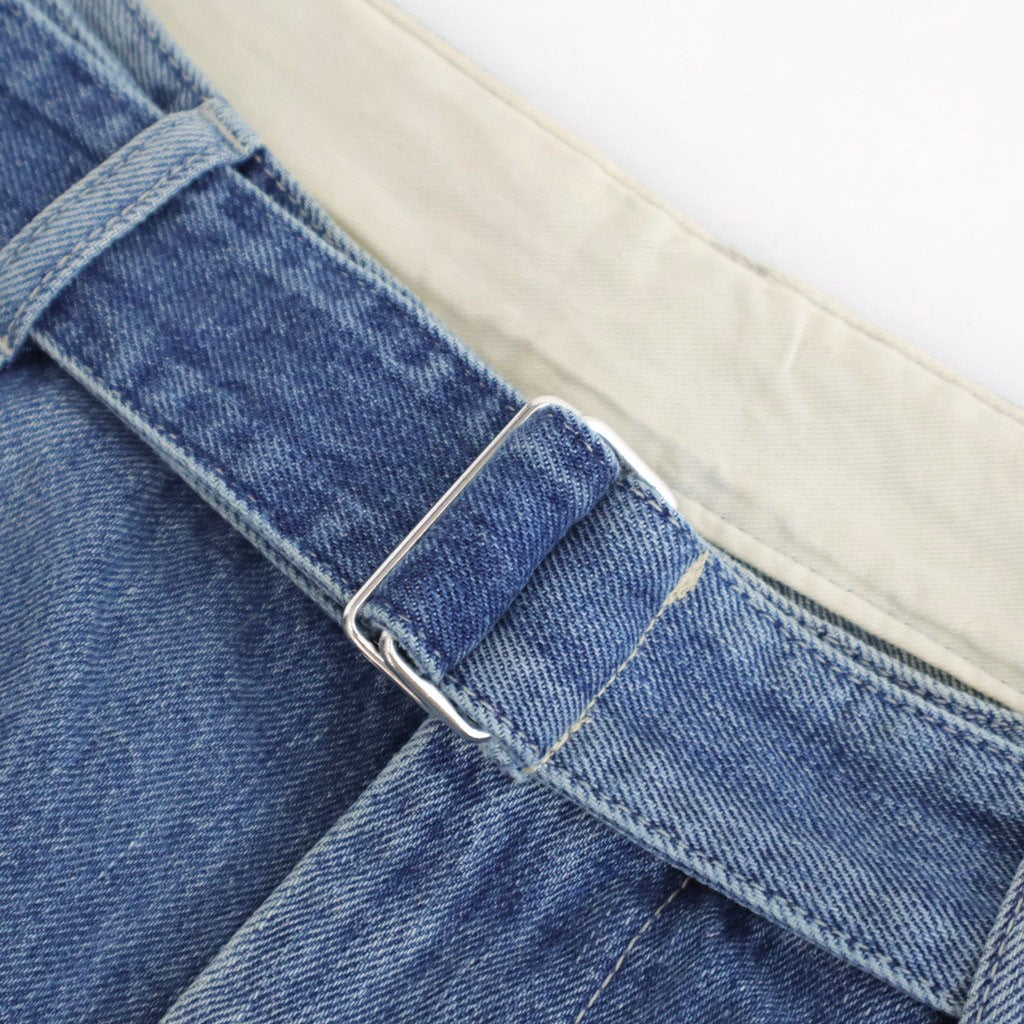 Selvage Denim Belted Pants #INDIGO_LIGHT FADE [GU261-40064LB]