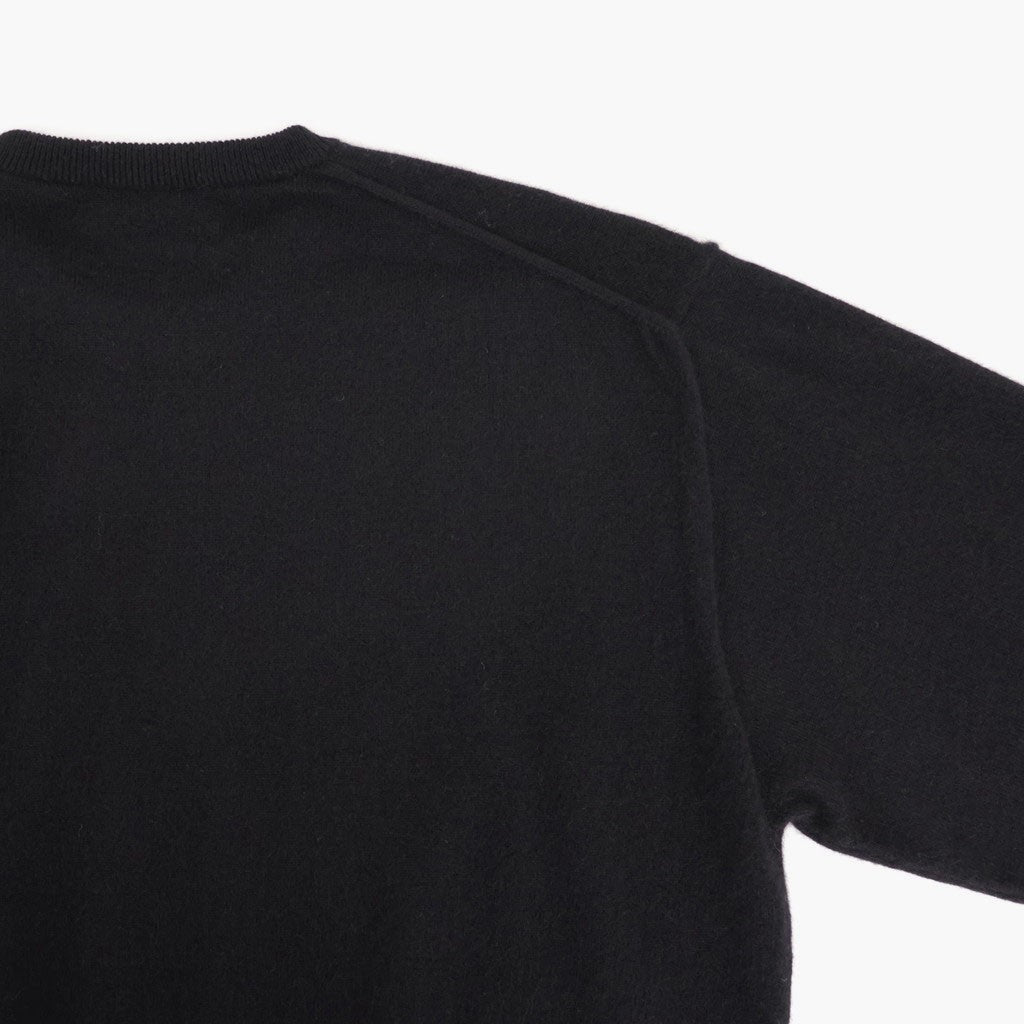 PURE CASHMERE KNIT CREW NECK LS #BLACK [ST.1628]