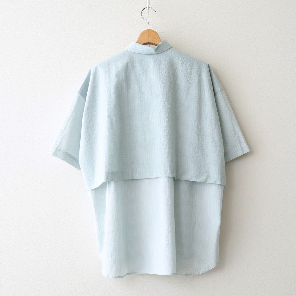 ショートスリーブトレンチシャツ #GREEN STRIPE [D126-T624]