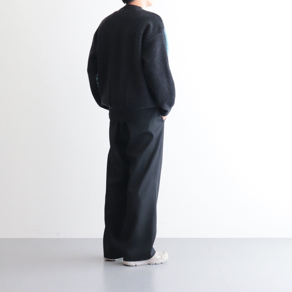 COLOR COMBINATION KNIT LS #BLUE × CHARCOAL [ST.713]