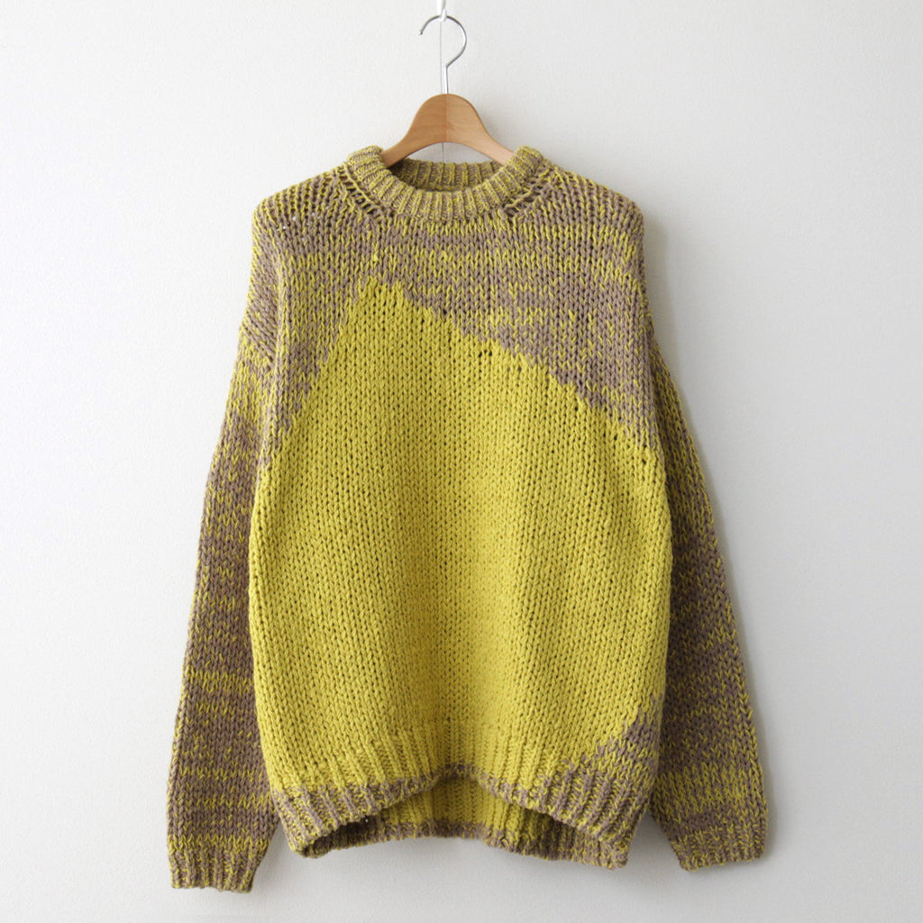 INTARSIA CREWNECK SWEATER #YELLOW [YK24SS0678S]