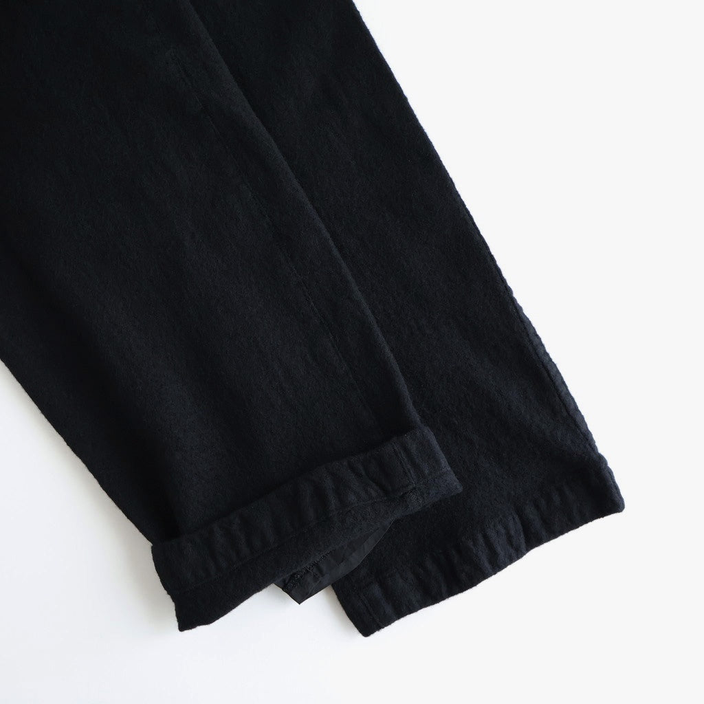 ウールサージ 製品縮絨トラウザー #BLACK [HP-P105-051]