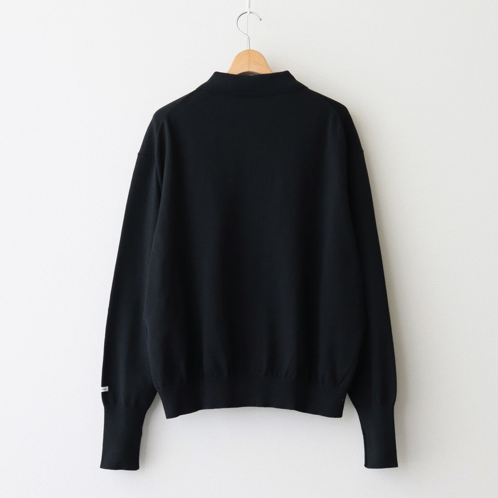 Scape Knit Polo Cardigan #Black [AODFKN305]