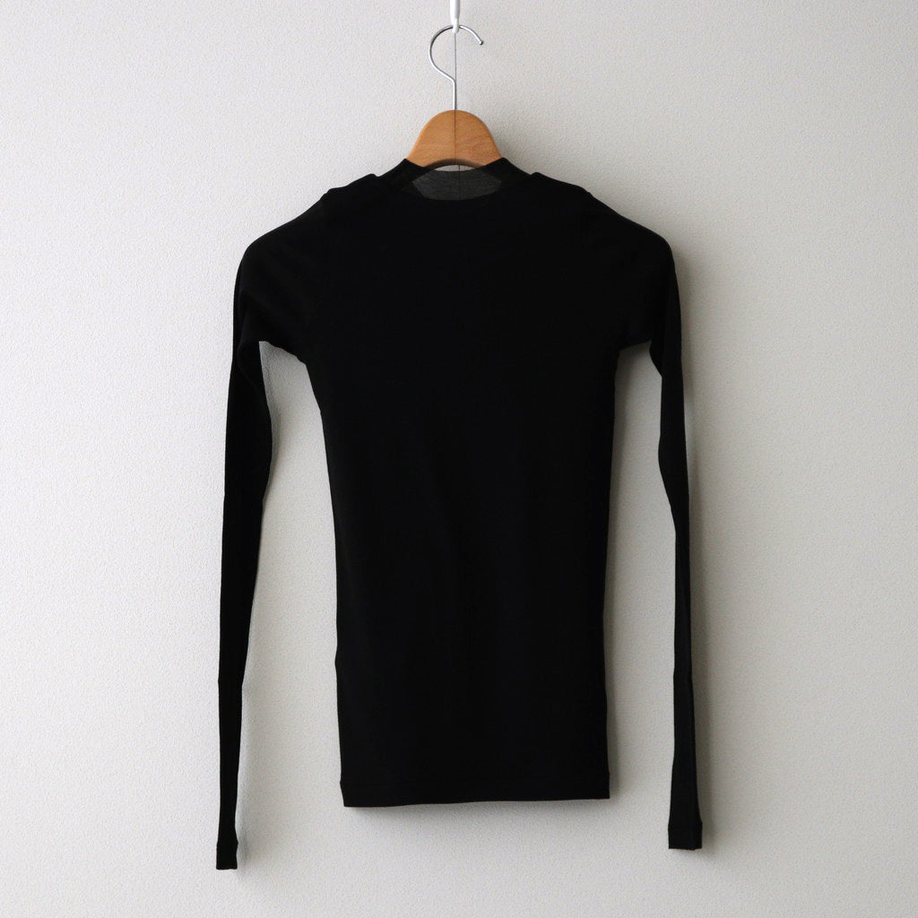 HIGH GAUGE SHEER RIB L/S TEE #BLACK [A00P01HF]